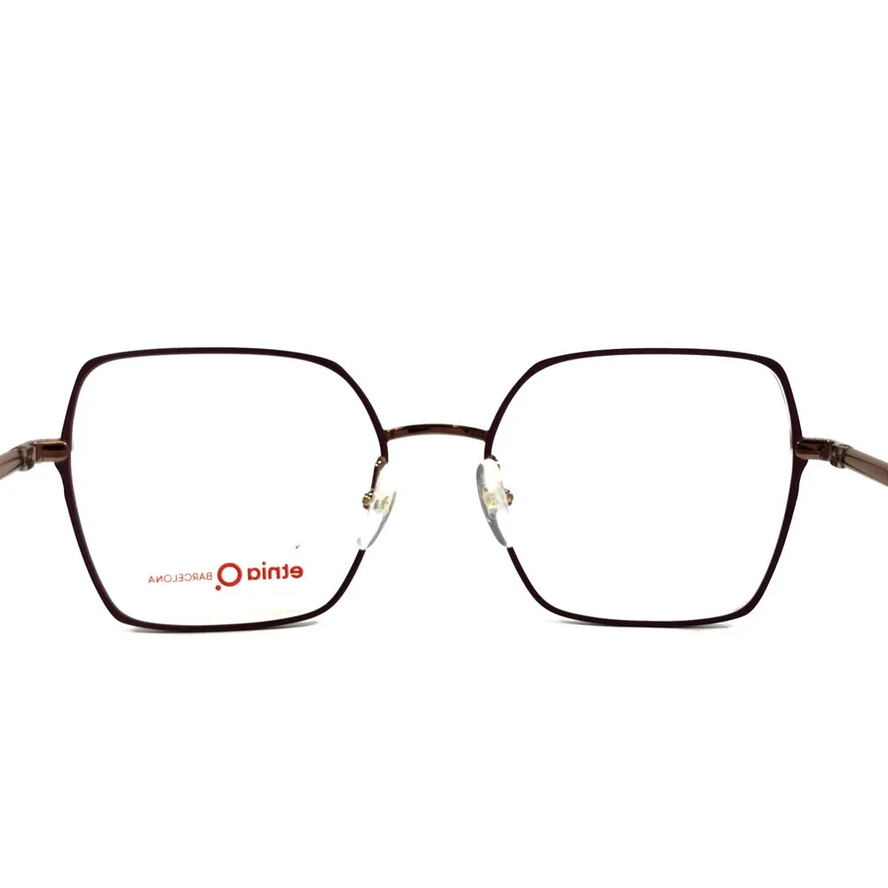 Etnia Barcelona Eyeglasses Frames AGORA RGBX Rose Gold Bordeaux Red 53-19-140